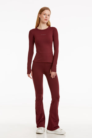 BIRDIESMOOTH - MADE FOR WALKING BOOTCUT YOGA PANTS BORDO BOOTCUT YOGA VE SPOR PANTOLONU - Spor ve Yoga Pantolonları - BIRDIEJAY